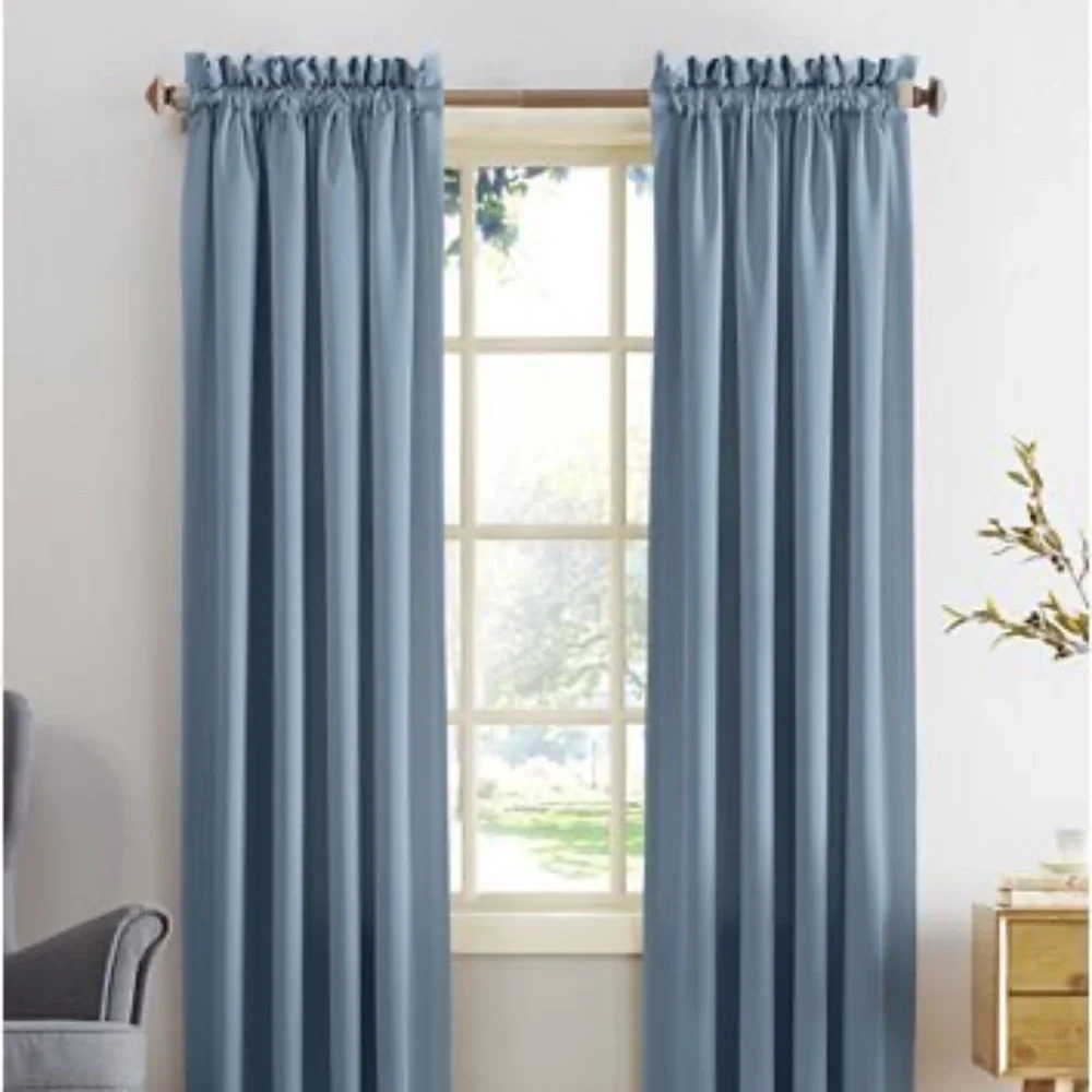 Blue Curtain Panels Room Darkening 54 x 84 Set of 4